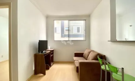 Apartamento semi mobiliado a venda 2 dormitórios, 1 suíte, 1 banheiro, sala, cozinha, área de serviço, box fixo