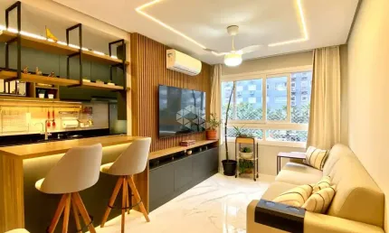 Apartamento decorado e mobiliado com 3 dormitórios no bairro Jardim Lindóia