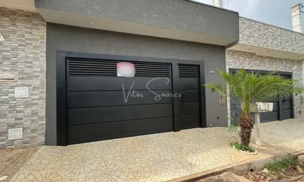 Casa á venda no Eurico Caetano em Birigui: casa com 3 quartos sendo uma suíte, garagem com churrasqueira e sala de tv