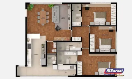 Apartamento com 3 quartos à venda na Rua Piauí, Jardim Portal I e II, São Paulo