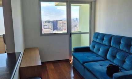 APARTAMENTO ALUGA, MOBILIADO , ACLIMAÇÃO, 1DORM, VARANDA, 42M2, LAZER COMPL
