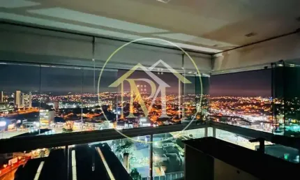 Apartamento de 1 dormitório suíte, sala e cozinha situada em uma ampla varanda com fechamento de vi