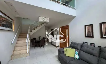 Casa no condomínio são francisco v com 3 quartos à venda, 260 m² por r$ 550.000 - monte verde (manilha) - itaboraí/rj
