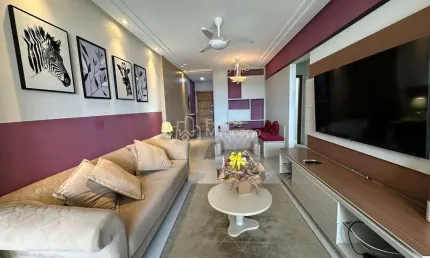 Apartamento de 3 quartos mobiliado e decorado a venda na quadra do mar da praia do morro em guarapari