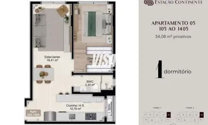 Apartamento com 1 quarto à venda na Eugencio Raulino Koerich, 300, Campinas, São José por R$ 677.000