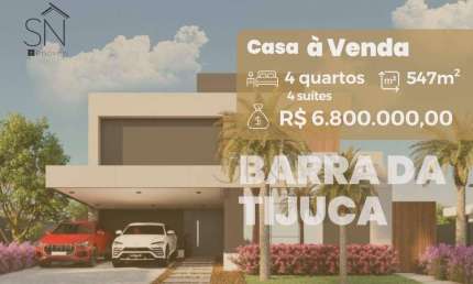 Casa com 4 dormitórios à venda, 547 m² por R$ 6.800.000,00 - Barra da Tijuca - Rio de Janeiro/RJ