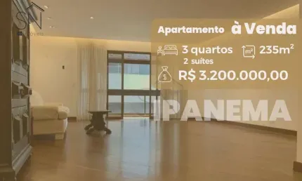Apartamento com 3 dormitórios à venda, 235 m² por r$ 3.200.000,00 - ipanema - rio de janeiro/rj