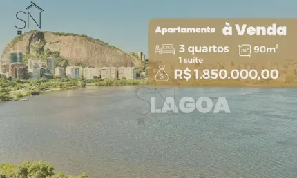 Apartamento com 3 dormitórios à venda, 90 m² por R$ 1.850.000,00 - Lagoa - Rio de Janeiro/RJ