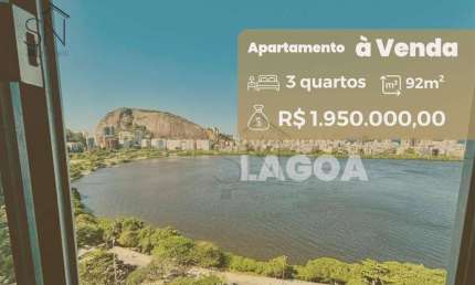 Apartamento com vista panorãmica à venda,  por R$ 2.050.000 - Lagoa - Rio de Janeiro/RJ