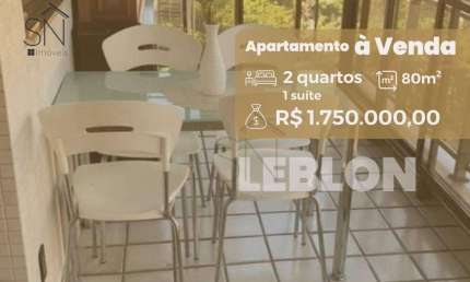Apartamento com 2 dormitórios à venda, 80 m² por R$ 1.750.000,00 - Leblon - Rio de Janeiro/RJ