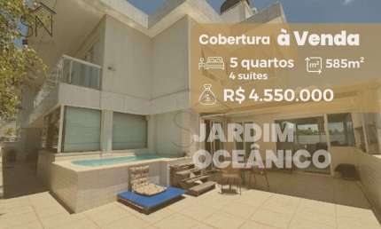 Cobertura com 5 dormitórios à venda, 585 m² por R$ 4.550.000,00 - Jardim Oceânico - Rio de Janeiro/RJ