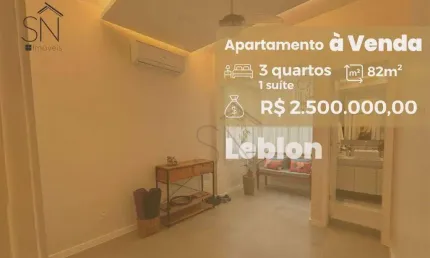 Apartamento com 3 dormitórios à venda, 82 m² por R$ 2.500.000,00 - Leblon - Rio de Janeiro/RJ