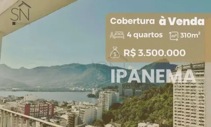 Cobertura com 4 dormitórios à venda, 310 m² por R$ 3.500.000,00 - Ipanema - Rio de Janeiro/RJ