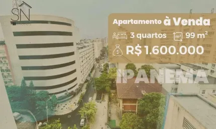 Apartamento com 3 dormitórios à venda, 99 m² por R$ 1.600.000,00 - Ipanema - Rio de Janeiro/RJ