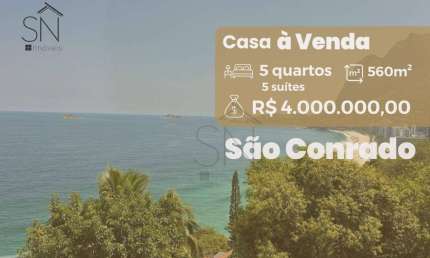 Casa com 5 dormitórios à venda, 560 m² por R$ 4.000.000,00 - São Conrado - Rio de Janeiro/RJ