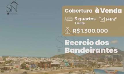 Cobertura com 3 dormitórios à venda, 141 m² por R$ 1.300.000,00 - Recreio dos Bandeirantes - Rio de Janeiro/RJ