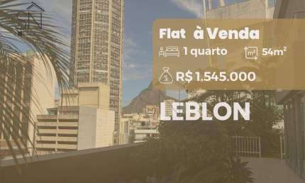 Flat com 1 dormitório à venda, 54 m² por r$ 1.545.000,00 - leblon - rio de janeiro/rj