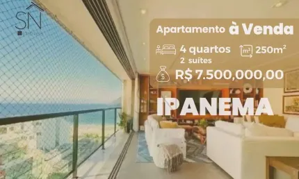Apartamento com 4 dormitórios à venda, 250 m² por R$ 7.500.000,00 - Ipanema - Rio de Janeiro/RJ