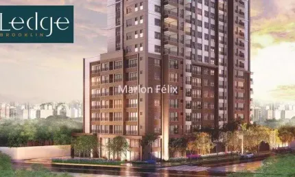 Studio novo com 33 m² cozinha banheiro e varanda no brooklin a 100 metros da berrini