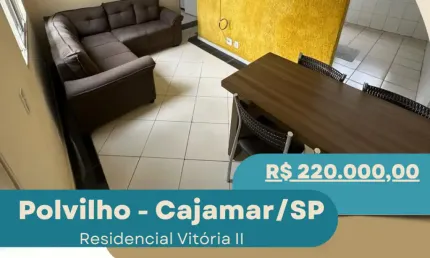 Apto para venda, 220 mil, 2 dorms, 43m², 4° andar, 1 vaga, Polvilho, Cajamar/SP.