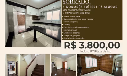 Alugo sobrado individual, Polvilho, Cajamar, 4 dorms, 2 suítes, sacada, área gourmet,  2 vagas cobertas e muito mais, confiram: