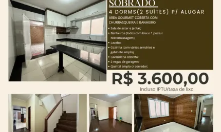 Alugo sobrado individual, Polvilho, Cajamar, 4 dorms, 2 suítes, sacada, área gourmet,  2 vagas cobertas e muito mais, confiram: