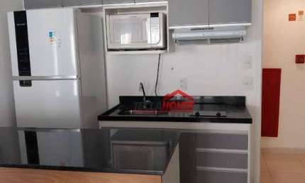 Apartamento com 1 dormitório para alugar, 38 m² por R$ 2.900/mês Via Alameda