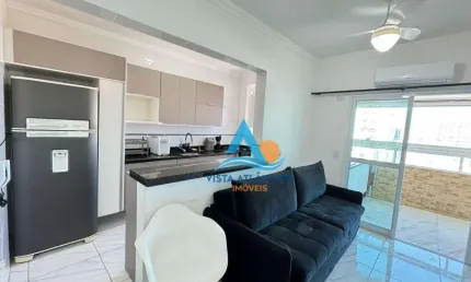 Apartamento Vista mar, mobiliado,com 1 dormitório à venda, 53 m² por R$ 360.000 - Caiçara - Praia Grande/SP