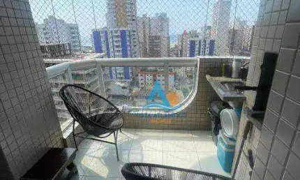 Apartamento com varanda gourmet,  2 quartos sendo 1 suíte,  à venda, por R$ 470.000 - Aviação - Praia Grande/SP