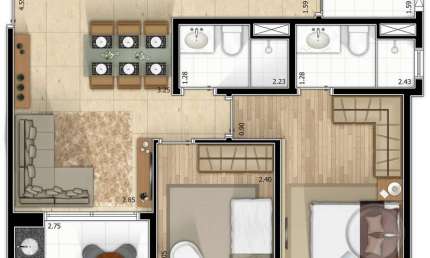 Apartamento com 2 quartos à venda na Lapa, São Paulo 