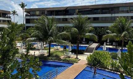 Flat à venda com 60m²,  com mobília, Varanda gourmet, Sala, com vista para as Piscinas,  Muro Alto,