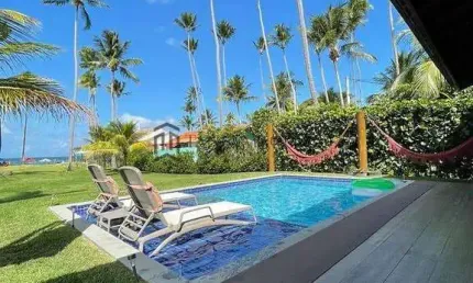 Linda Casa á Beira Mar de Carneiro, 4 Suites, Porteira Fechada, Casa à venda, Carneiros, Tamandaré,