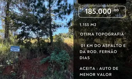 Terreno à venda no Chácaras Fernão Dias, Atibaia 