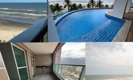 Apartamento em prédio frente ao mar em Praia Grande