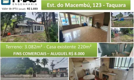 Terreno comercial para alugar na Est, Do Macembu, 123, Taquara, Rio de Janeiro