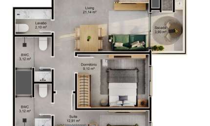 Apartamento com 2 quartos à venda na Servidão Natalina Machado, --, Cacupé, Florianópolis por R$ 1.006.174
