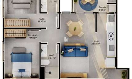 Apartamento com 2 quartos à venda na Servidão Natalina Machado, --, Cacupé, Florianópolis por R$ 973.004