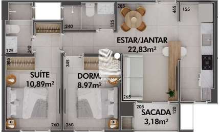 Apartamento com 2 quartos à venda na Estrada Haroldo Soares Glavan, --, Cacupé, Florianópolis por R$ 906.600