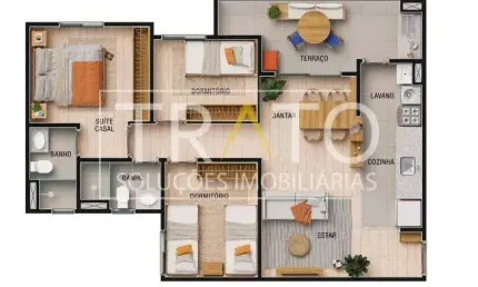 Apartamento com 3 quartos à venda na Rua Auriflama, s/nº, Vila Nova, Campinas, 73 m2 por R$ 532.900