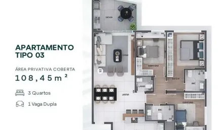 Apartamento com 3 quartos  à venda, 108.00 m2 por r$1362867.00  - agua verde - curitiba/pr