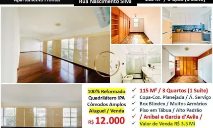 Apartamento com 3 quartos para alugar em Ipanema, Rio de Janeiro 
