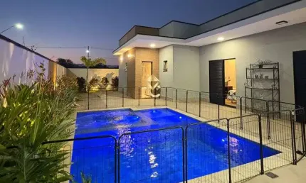 Casa térrea com 3 suítes e linda área gourmet à venda em condomínio