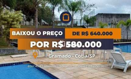 Casa com 3 dormitórios à venda, 80 m² por R$ 580.000,00 - Gramado - Cotia/SP