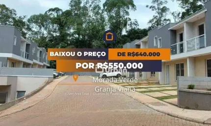 Casa com 3 quartos à venda, 105 m² por R$ 550.000 - Chácara Ondas Verdes - Cotia/SP