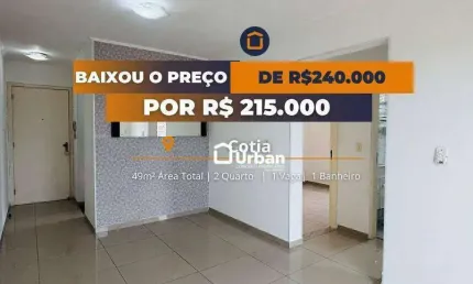 Apartamento com 2 dormitórios à venda, 49 m² por R$ 215.000,00 - Vila São Joaquim - Cotia/SP