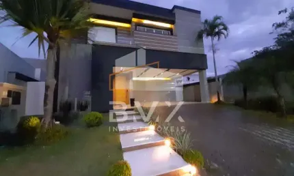 Linda Casa Sobrado, 395 m² no ALPHAVILLE NOVA ESPLANADA, 4 suítes c/ closet, piscina, 6 vagas, projeto moderno e inovador, paisagismo, num ponto alto
