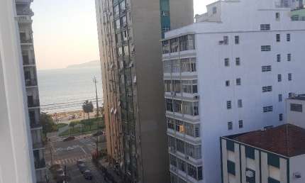 Apartamento a venda, 1 dormitório, 70 m²,na quadra da praia, bairro Aparecida, Santos, SP.