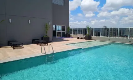 Apartamento 30m², 01 dormitório e 01 banheiro.  condomínio com portaria, segurança, piscina, academia, brinquedoteca, salão de jogos, churrasqueira