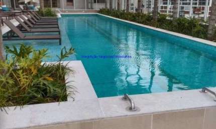 Apartamento 102m², 02 dormitórios (sendo suítes), 04 banheiros e 02 garagem.  Condomínio com portaria, segurança 24hrs, piscina, bicicletário.