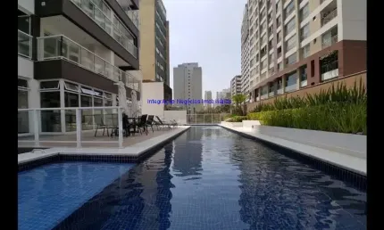 Apartamento studio 38m², 1 dormitório, 1 banheiro e 1 vaga de garagem.   condomínio portaria, segurança 24hrs, academia, piscina, salão de festas,